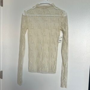Free People Cream Lace Women's Blouse